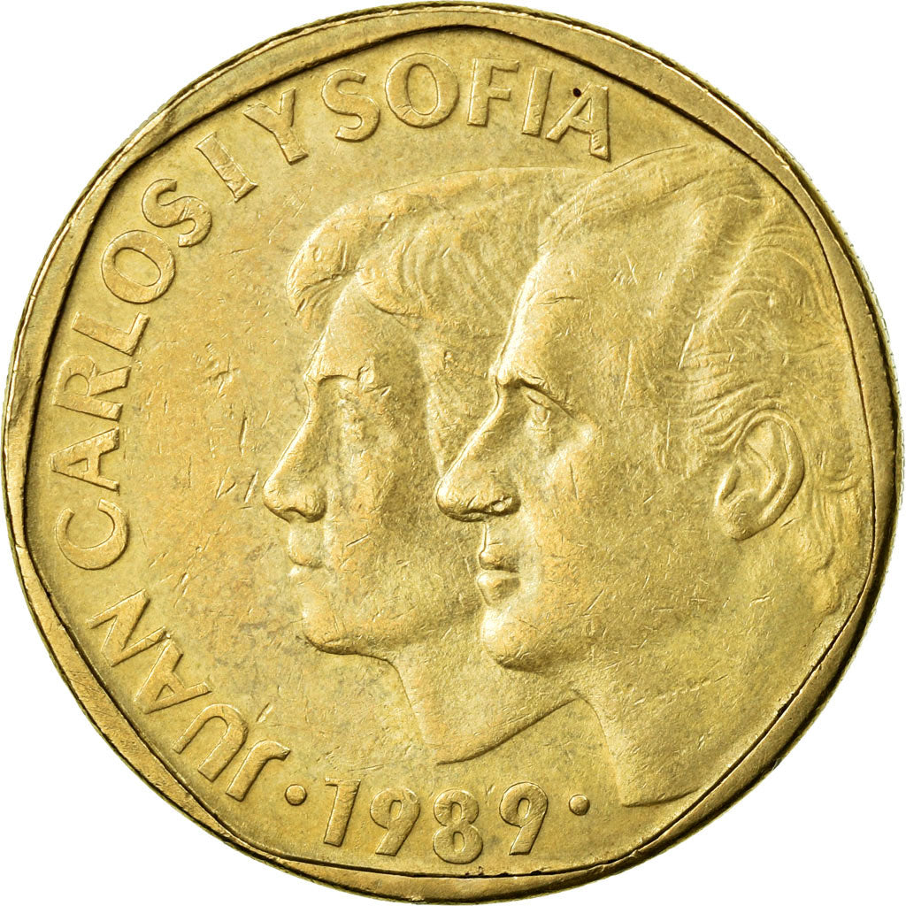Coin, Spain, Juan Carlos I, 500 Pesetas, 1989, EF(40-45), Aluminum-Bronze
