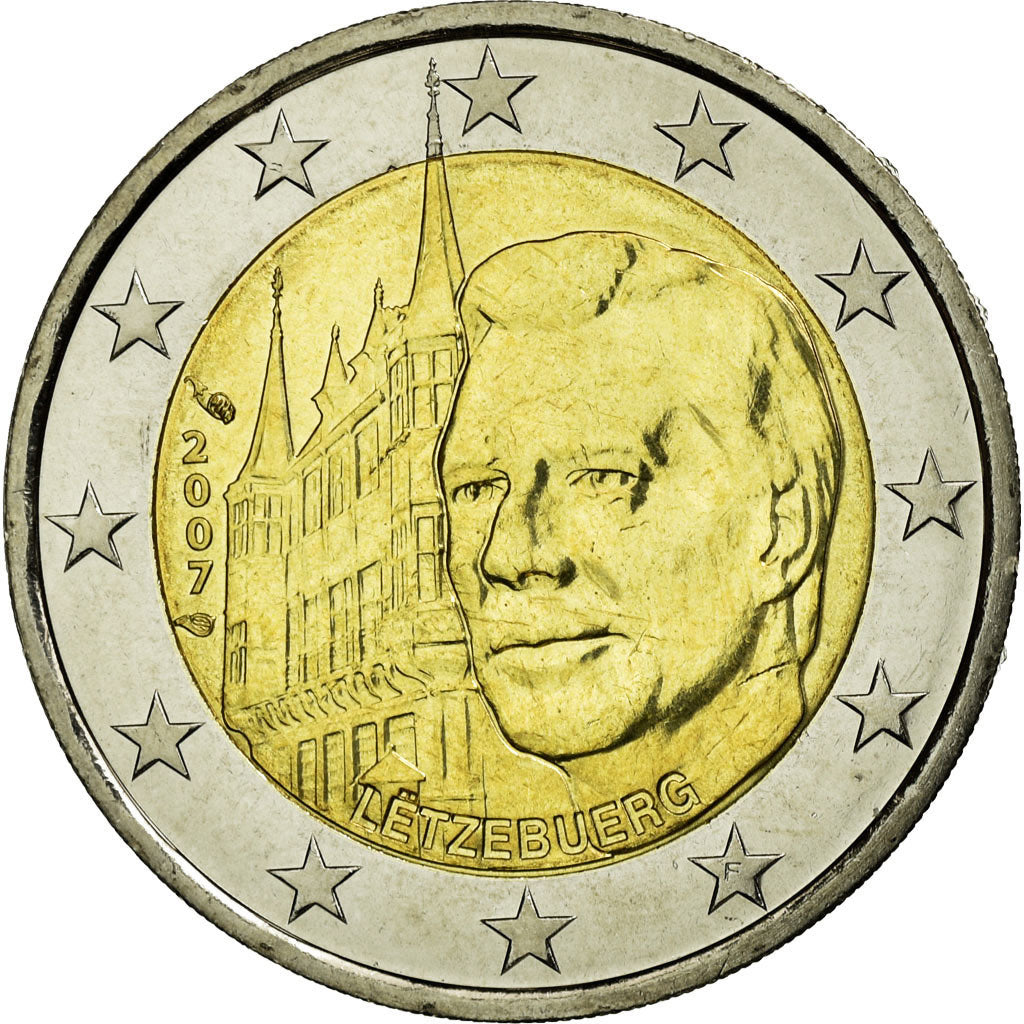 Luxembourg, 2 Euro, Grand-Duc Henri, 2007, AU(55-58), Bi-Metallic, KM:95