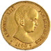 SPAIN, 20 Pesetas, 1890, Madrid, KM #693, EF(40-45), Gold, 6.40