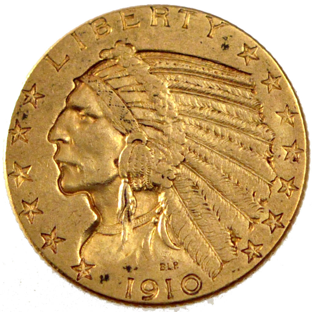 UNITED STATES, Indian Head, $5, Half Eagle, 1910, U.S. Mint, KM #129,...