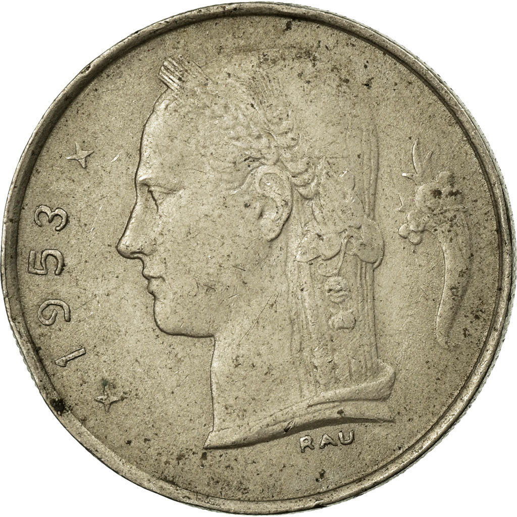 Moneda, Bélgica, Franc, 1953, BC+, Cobre - níquel, KM:143.1