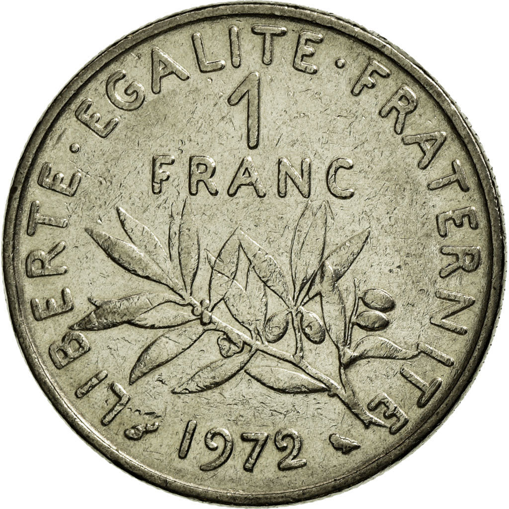Coin, France, Semeuse, Franc, 1972, Paris, EF(40-45), Nickel, KM:925.1