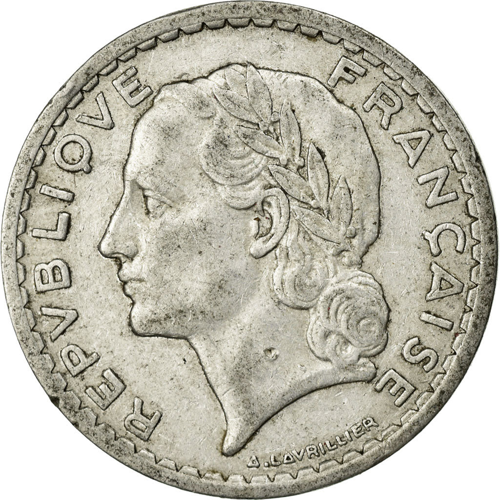 Münze, Frankreich, Lavrillier, 5 Francs, 1945, Paris, SS, Aluminium, KM:888b.1