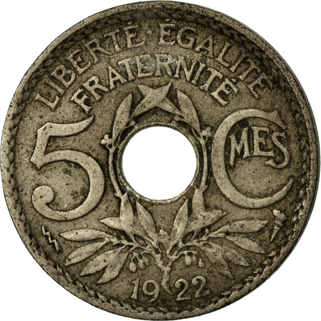 Coin, France, Lindauer, 5 Centimes, 1922, VF(30-35), Copper-nickel, KM:875