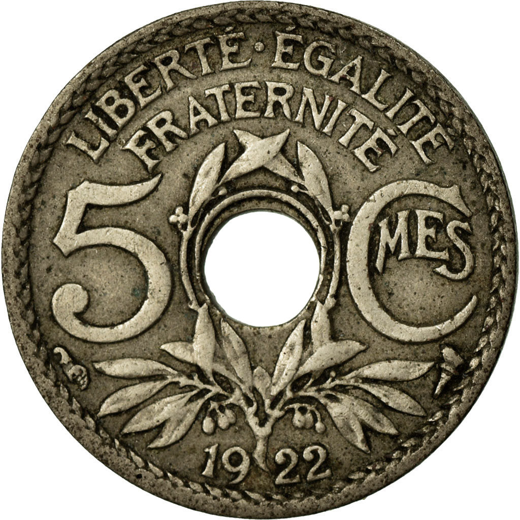 Coin, France, Lindauer, 5 Centimes, 1922, Paris, EF(40-45), Copper-nickel