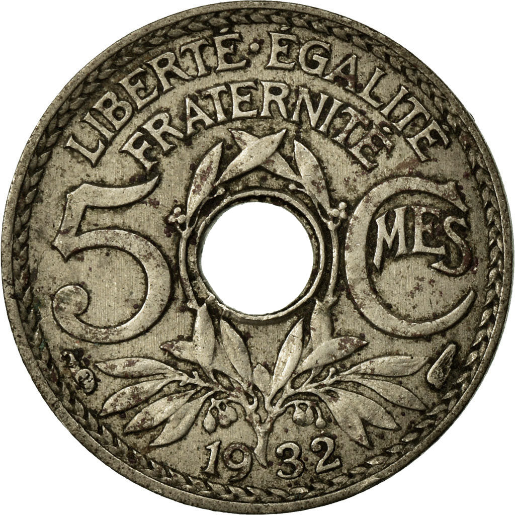 Moneta, Francia, Lindauer, 5 Centimes, 1932, Paris, MB+, Rame-nichel, KM:875