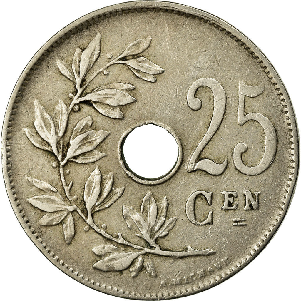 Coin, Belgium, 25 Centimes, 1921, EF(40-45), Copper-nickel, KM:69