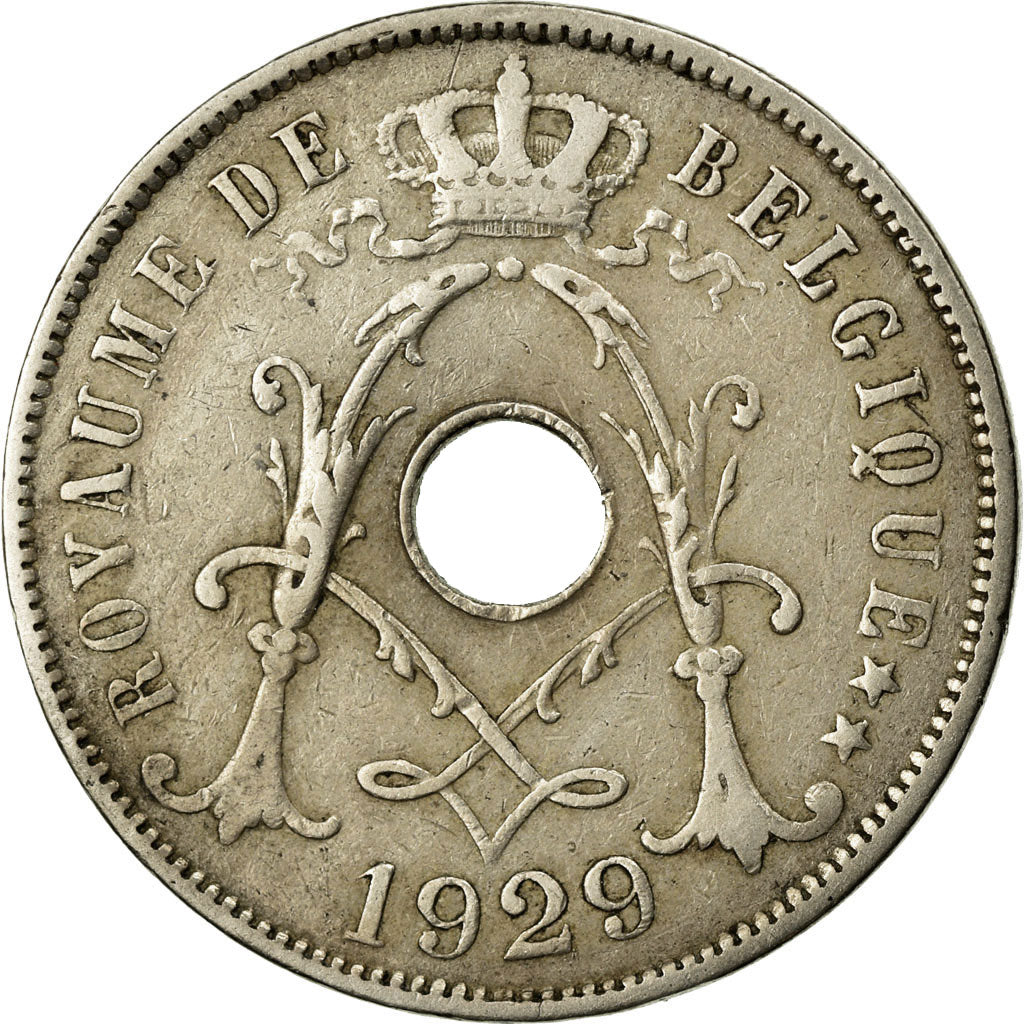 Coin, Belgium, 25 Centimes, 1929, EF(40-45), Copper-nickel, KM:68.1