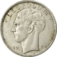 Coin, Belgium, 20 Francs, 20 Frank, 1935, EF(40-45), Silver, KM:105