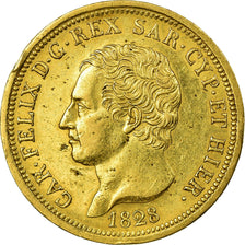 Monnaie, États italiens, SARDINIA, Carlo Felice, 80 Lire, 1828, SUP, Or