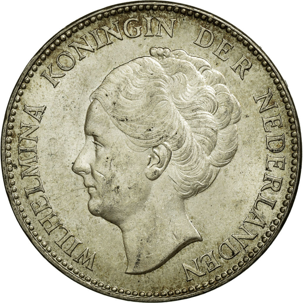 Coin, Netherlands, Wilhelmina I, Gulden, 1929, EF(40-45), Silver, KM:161.1