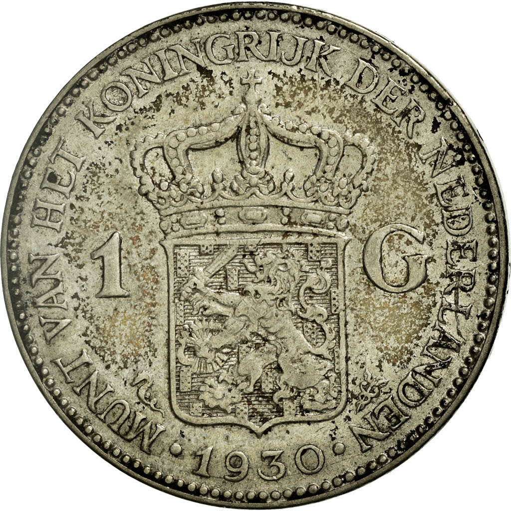 Coin, Netherlands, Wilhelmina I, Gulden, 1930, VF(20-25), Silver, KM:161.1