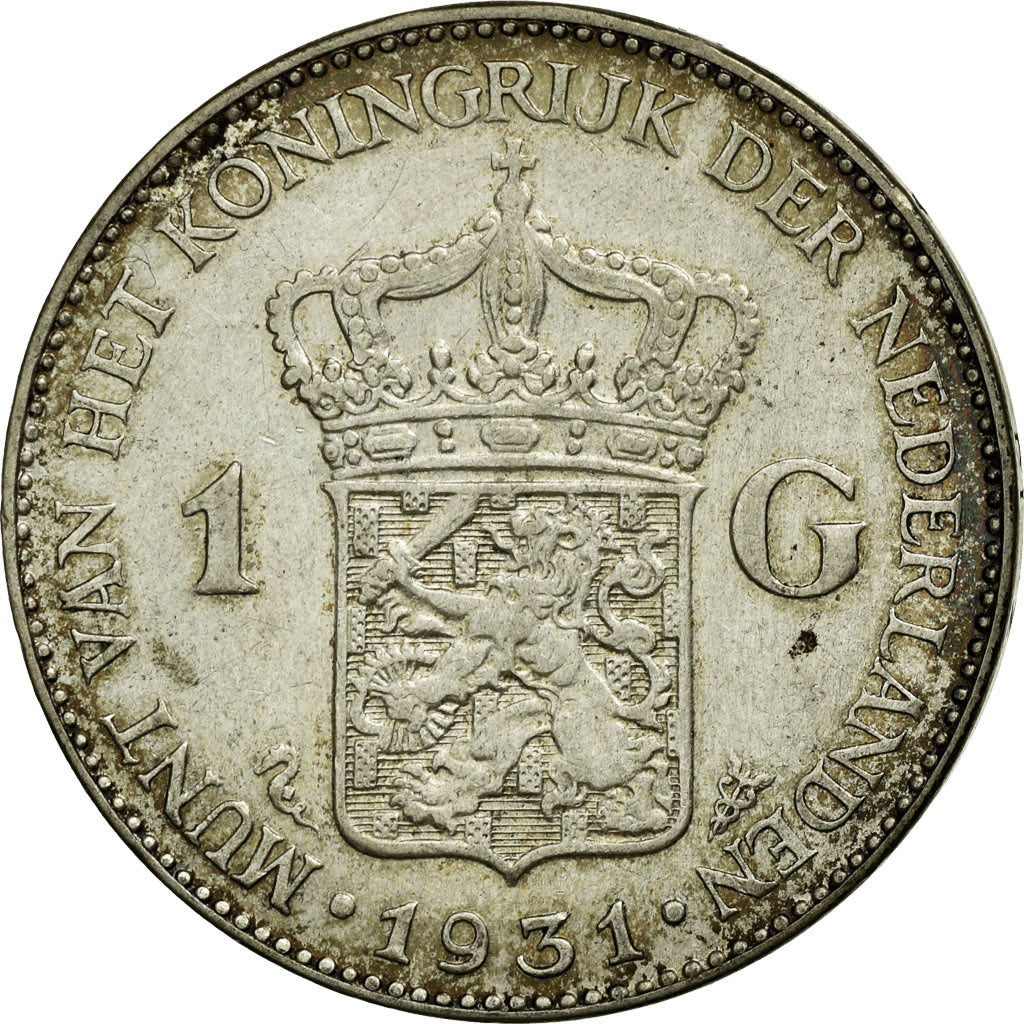 Coin, Netherlands, Wilhelmina I, Gulden, 1931, EF(40-45), Silver, KM:161.1