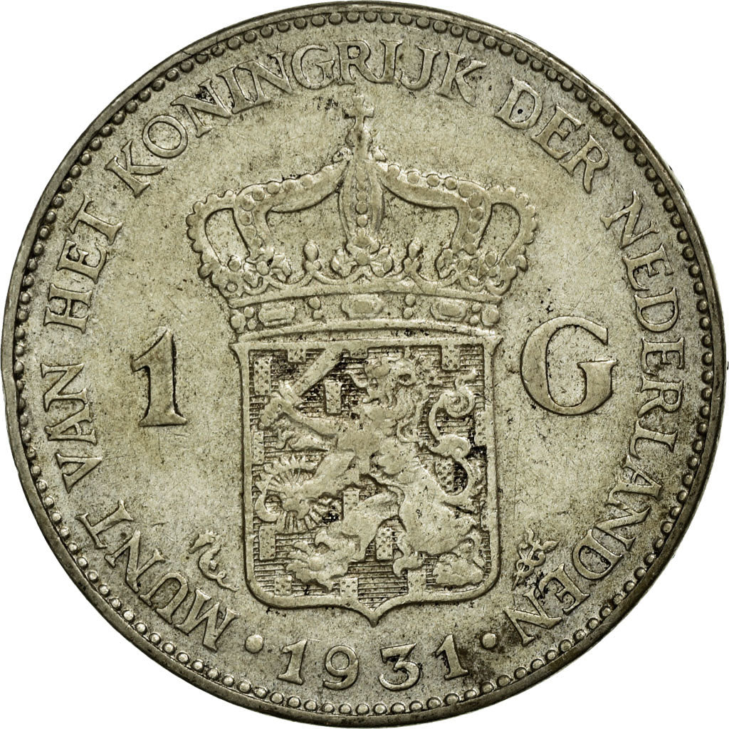 Coin, Netherlands, Wilhelmina I, Gulden, 1931, VF(30-35), Silver, KM:161.1