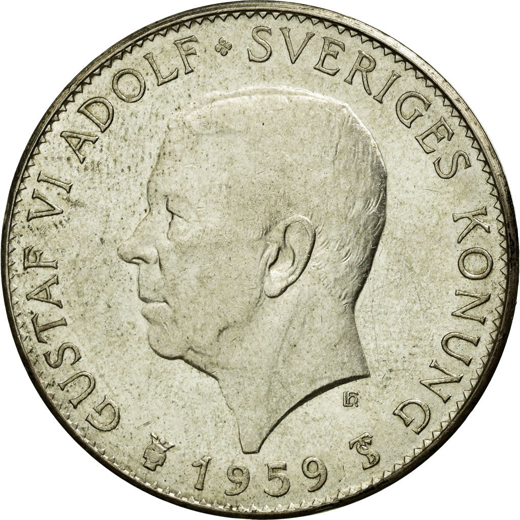 Coin, Sweden, Gustaf VI, Constitution Sesquicentennial, 5 Kronor, 1959