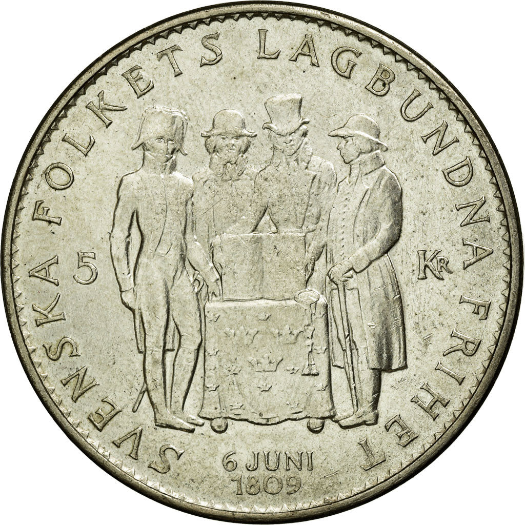 Coin, Sweden, Gustaf VI, Constitution Sesquicentennial, 5 Kronor, 1959
