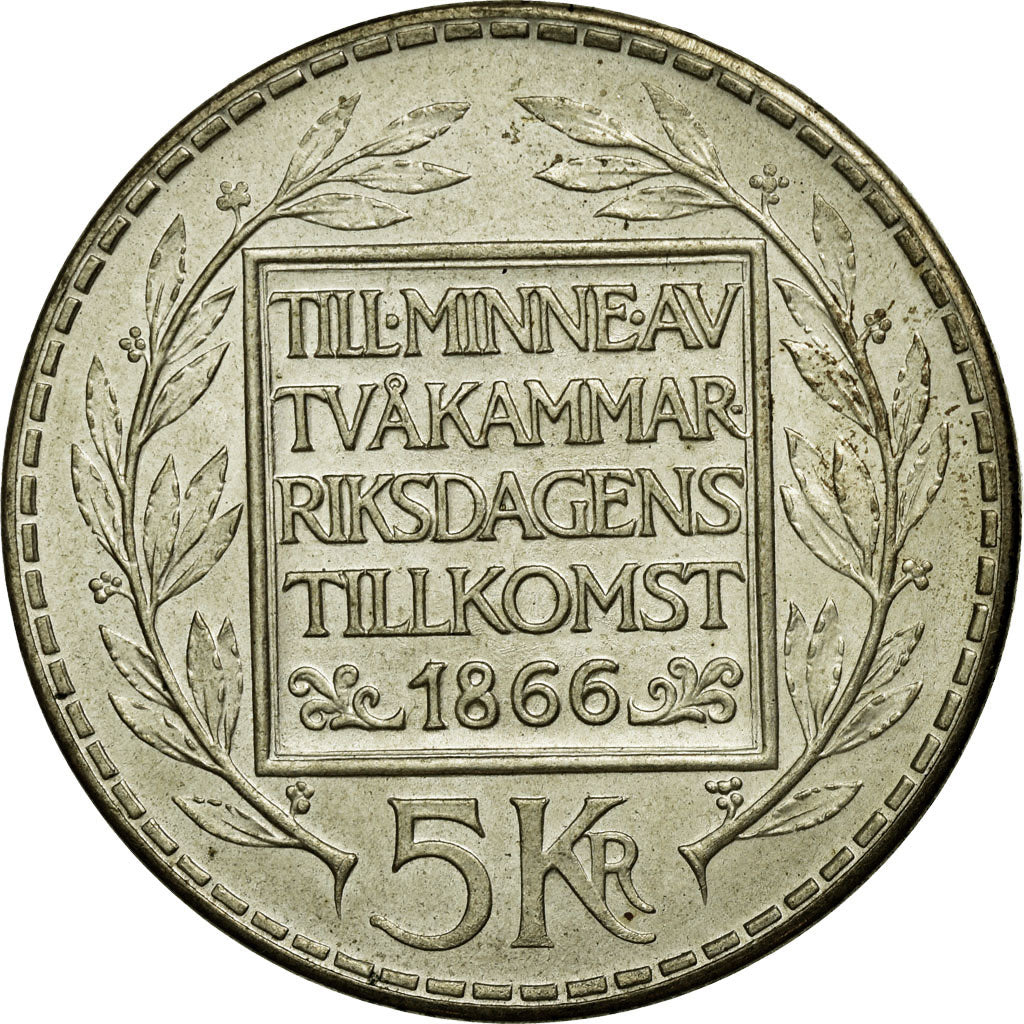 Moneta, Svezia, Gustaf VI, 5 Kronor, 1966, BB+, Argento, KM:839
