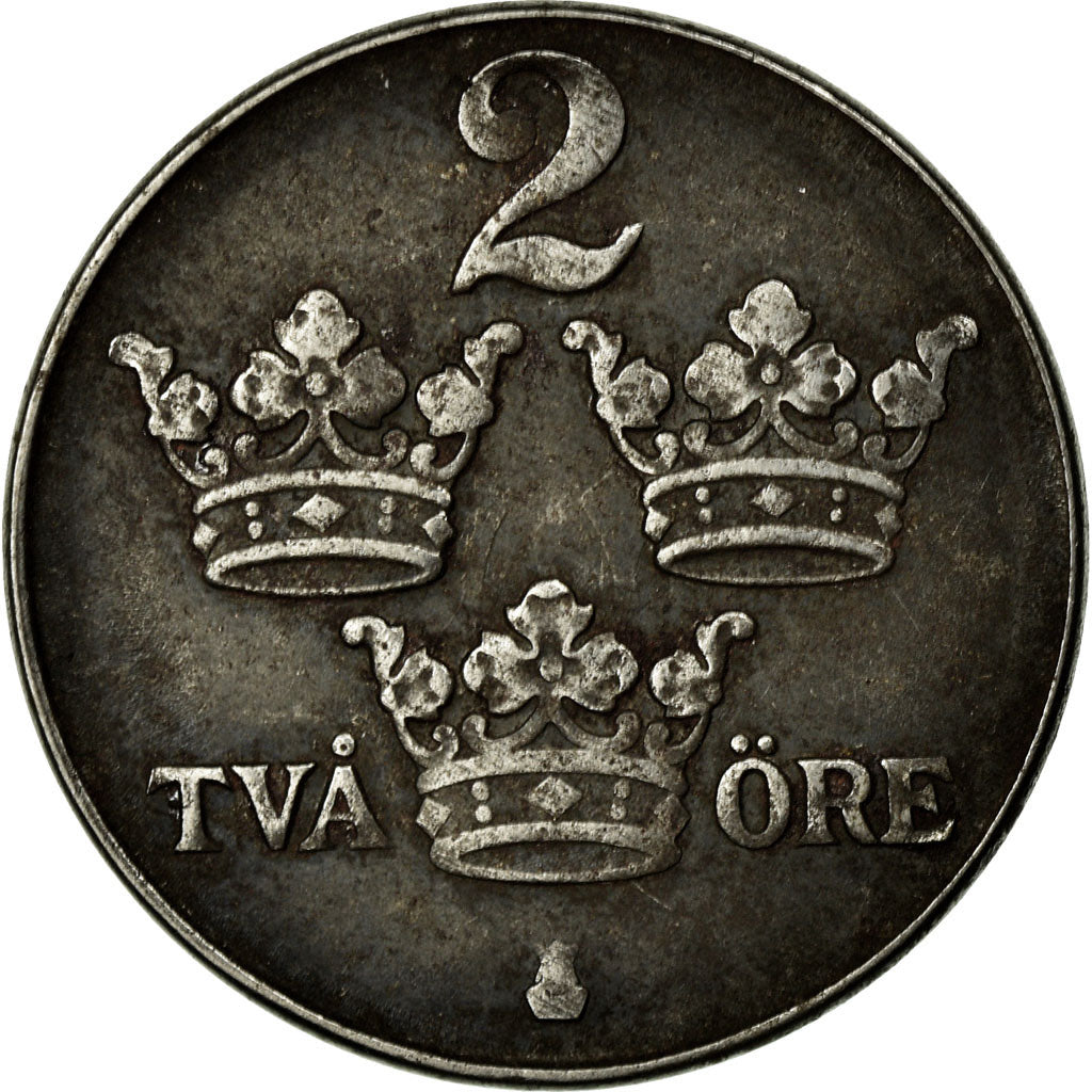 Moneta, Svezia, Gustaf V, 2 Öre, 1946, MB, Ferro, KM:811