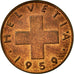 Coin, Switzerland, Rappen, 1959, Bern, EF(40-45), Bronze, KM:46