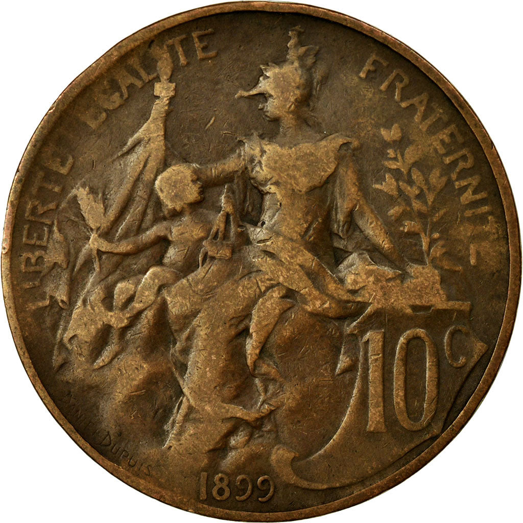 Monnaie, France, Dupuis, 10 Centimes, 1899, Paris, TB, Bronze, Gadoury:277