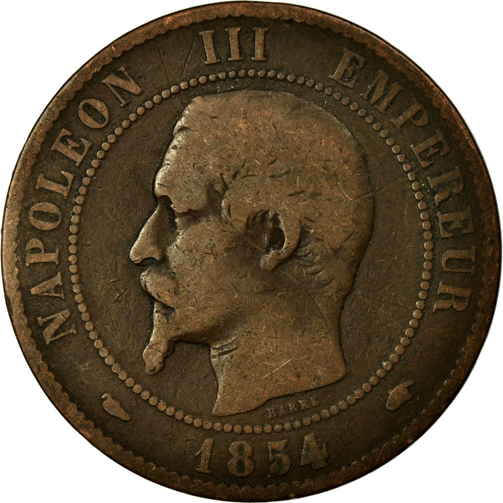 Moeda, França, Napoleon III, Napoléon III, 10 Centimes, 1854, Paris