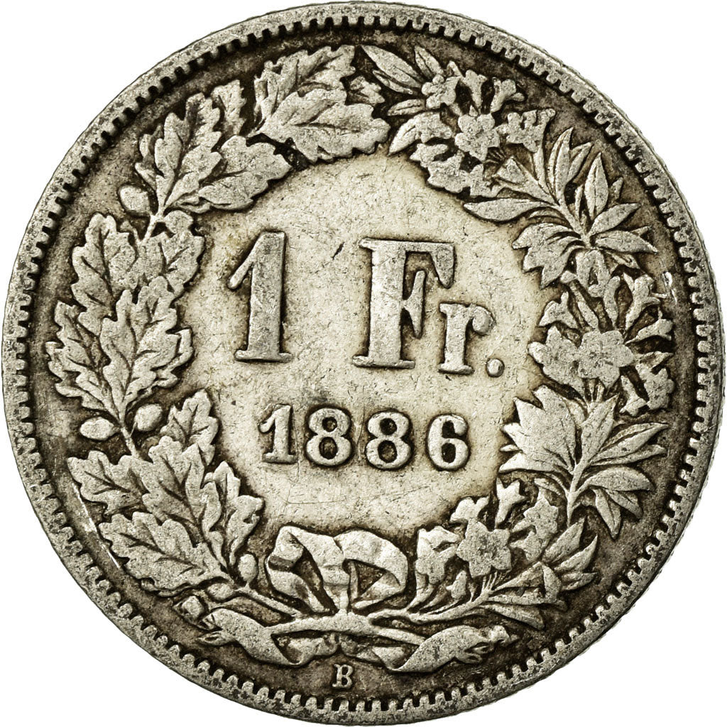 Coin, Switzerland, Franc, 1886, Bern, F(12-15), Silver, KM:24