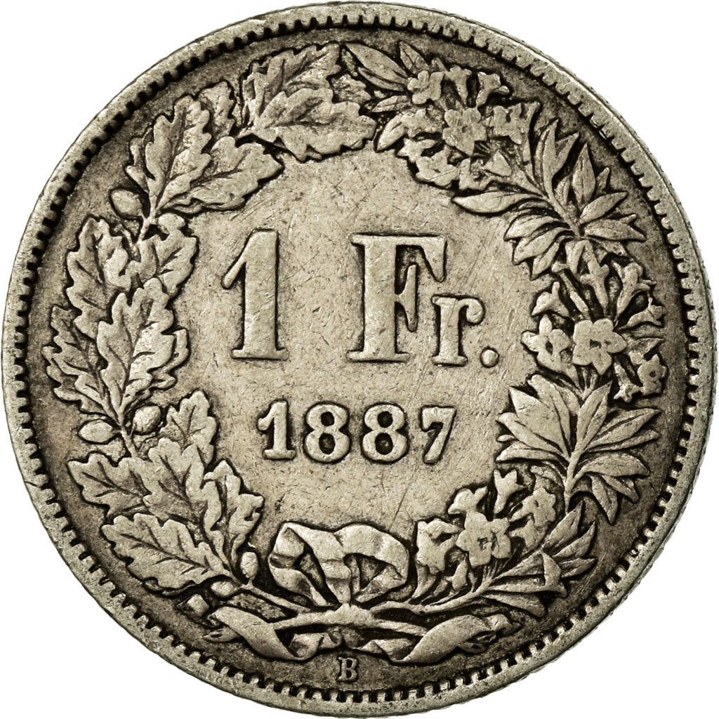 Coin, Switzerland, Franc, 1887, Bern, F(12-15), Silver, KM:24