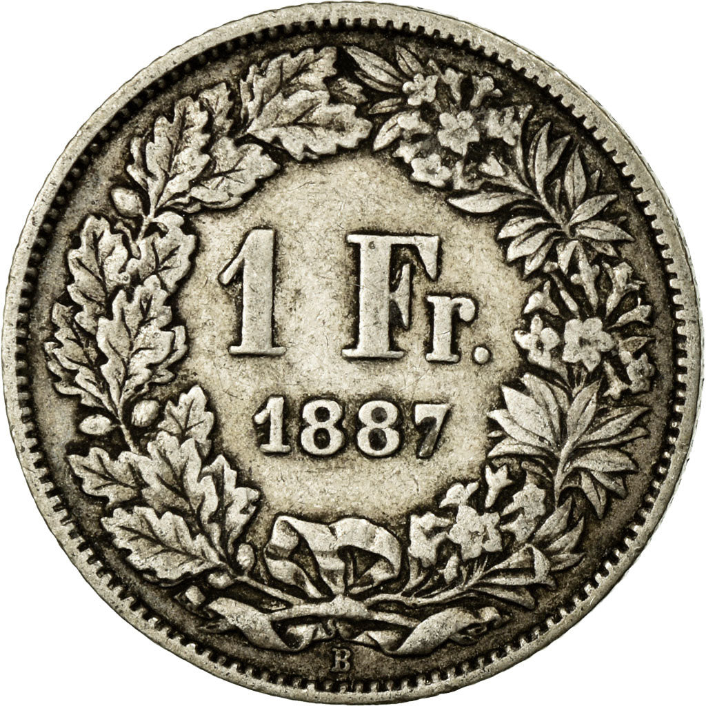 Coin, Switzerland, Franc, 1887, Bern, VF(20-25), Silver, KM:24