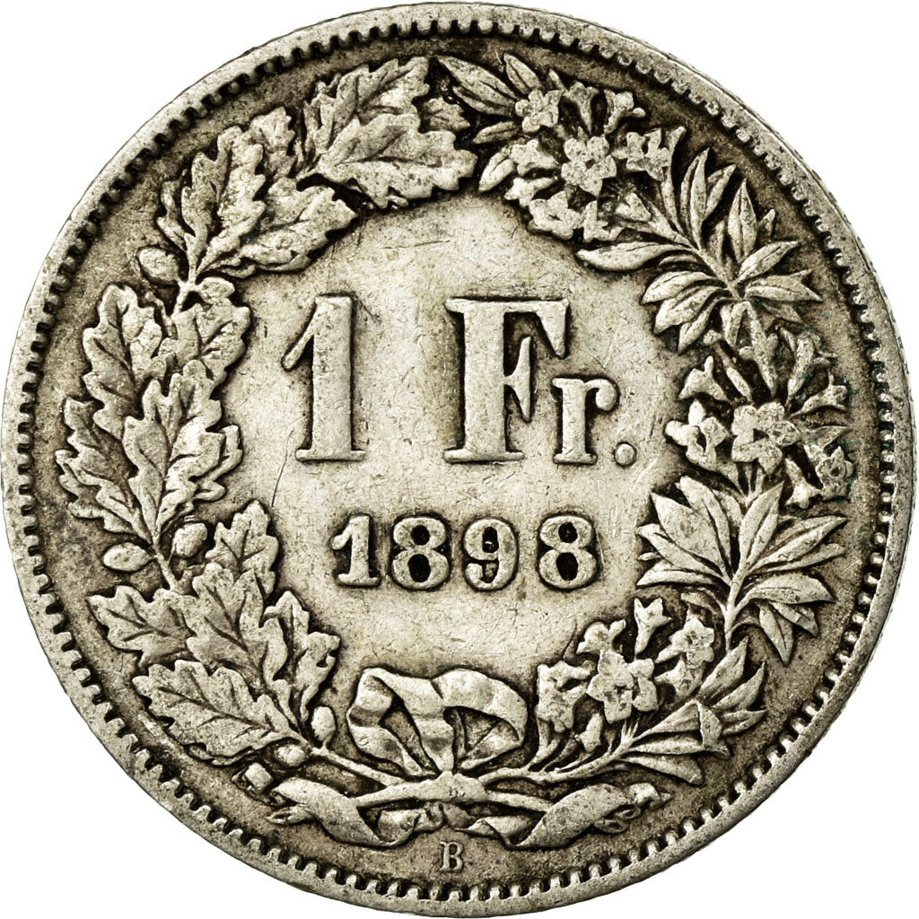 Coin, Switzerland, Franc, 1898, Bern, VF(20-25), Silver, KM:24