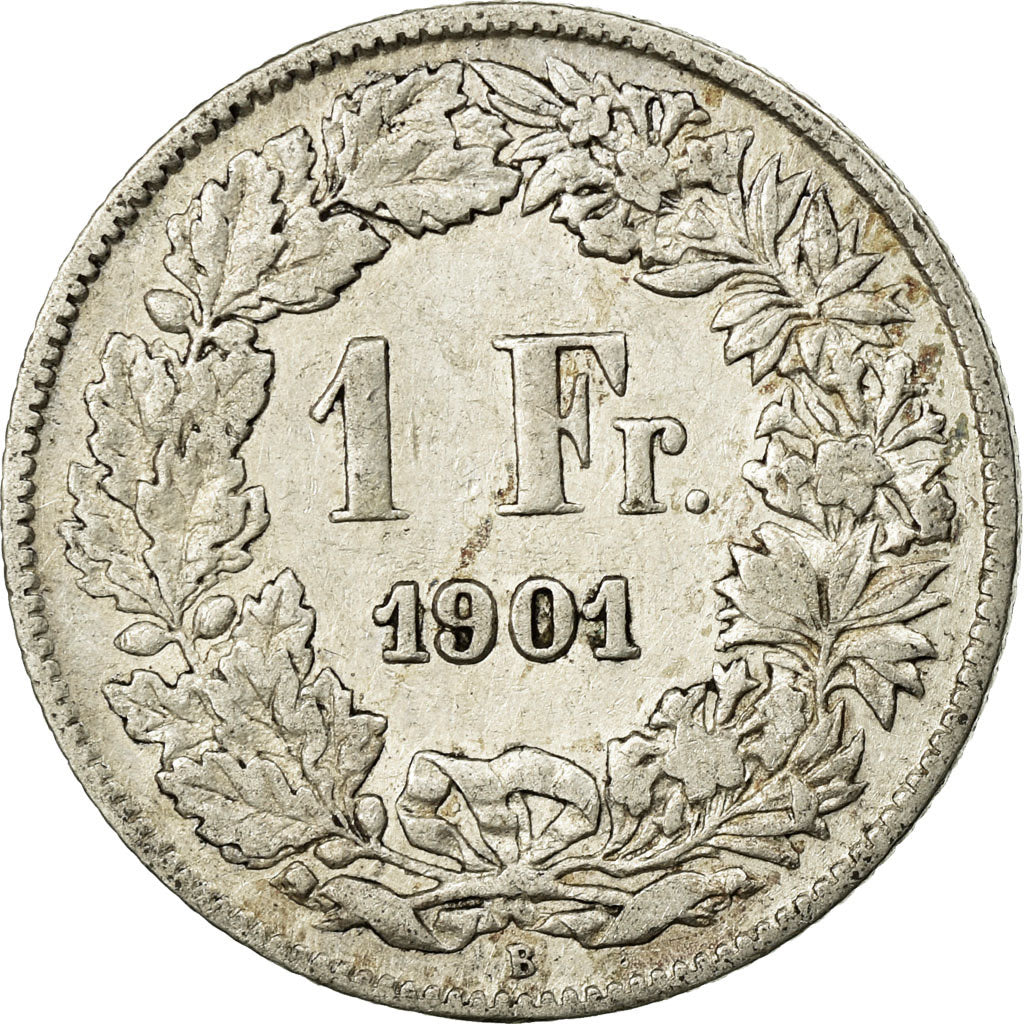Coin, Switzerland, Franc, 1901, Bern, VF(20-25), Silver, KM:24