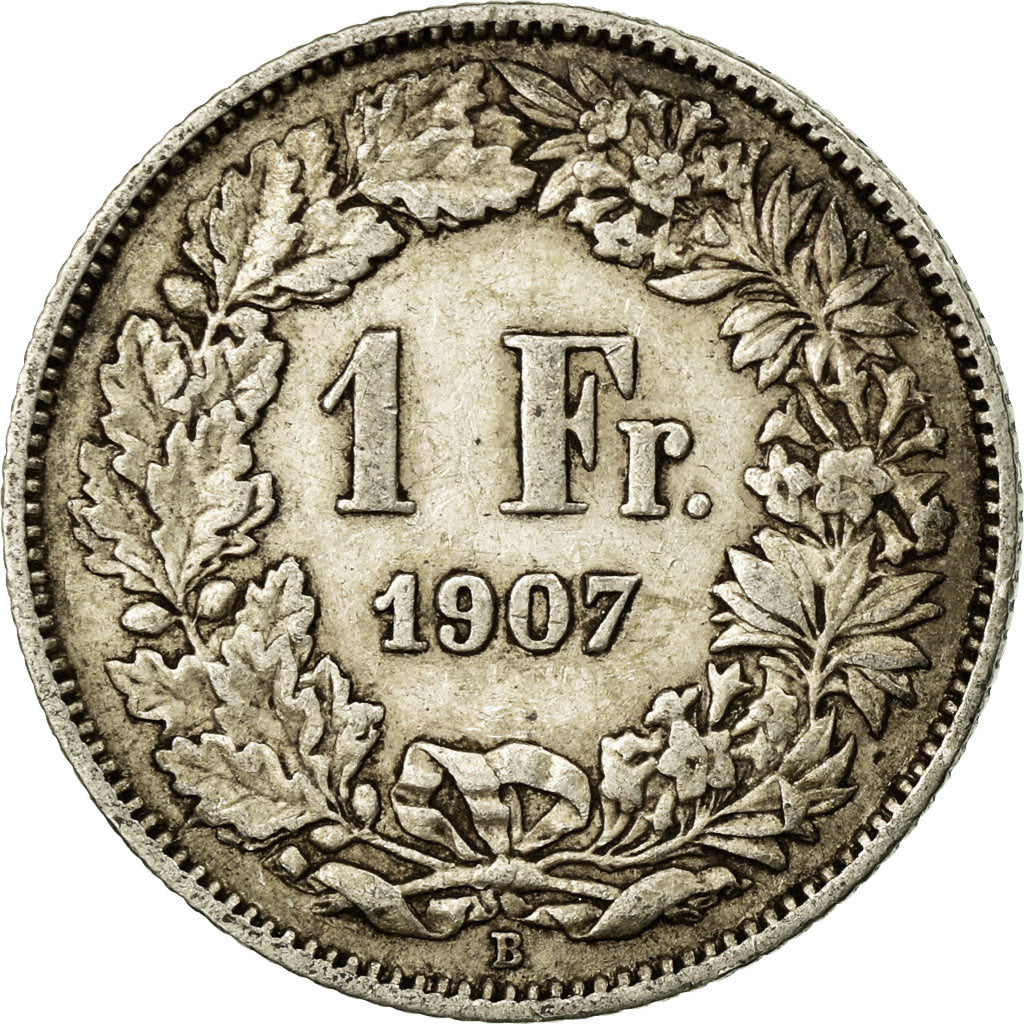Coin, Switzerland, Franc, 1907, Bern, VF(20-25), Silver, KM:24