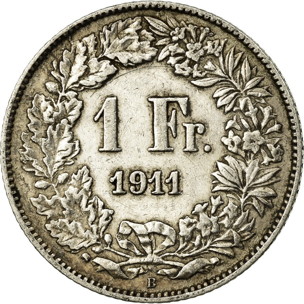 Coin, Switzerland, Franc, 1911, Bern, EF(40-45), Silver, KM:24