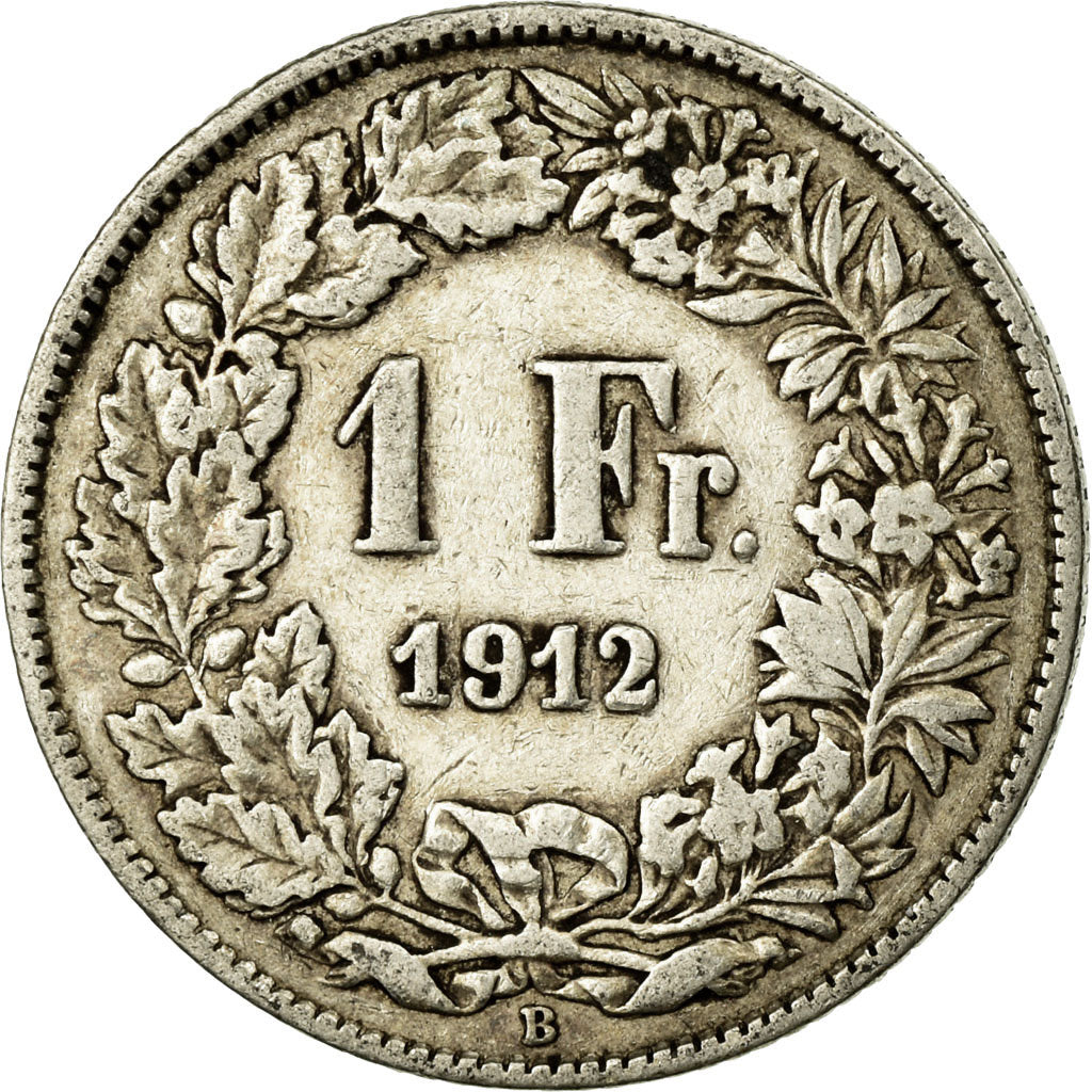 Coin, Switzerland, Franc, 1912, Bern, VF(20-25), Silver, KM:24
