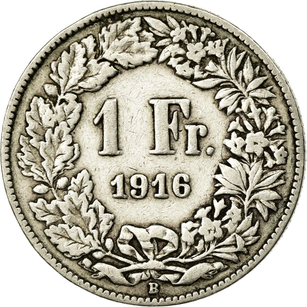 Coin, Switzerland, Franc, 1916, Bern, VF(20-25), Silver, KM:24