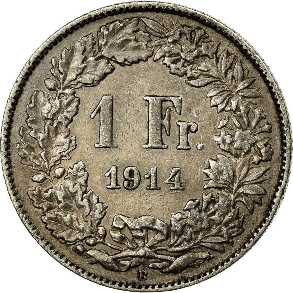 Coin, Switzerland, Franc, 1914, Bern, EF(40-45), Silver, KM:24