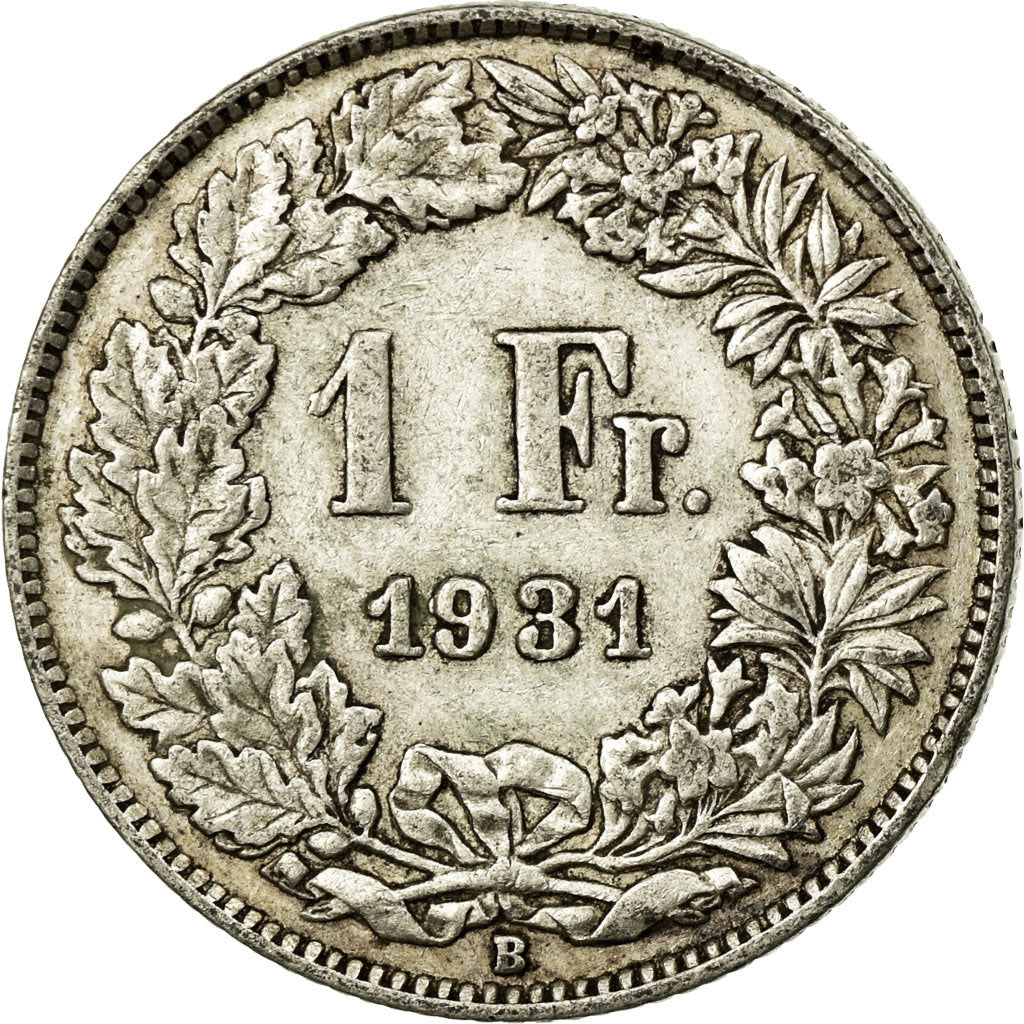 Coin, Switzerland, Franc, 1931, Bern, VF(20-25), Silver, KM:24
