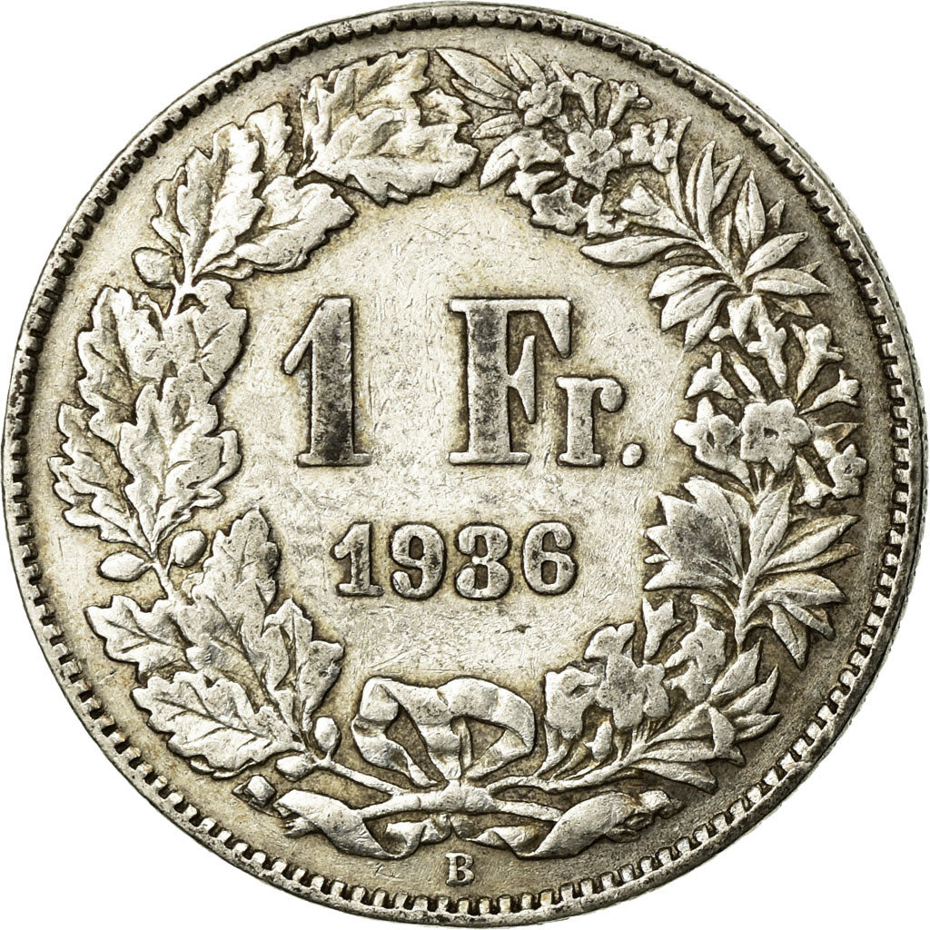 Coin, Switzerland, Franc, 1936, Bern, EF(40-45), Silver, KM:24
