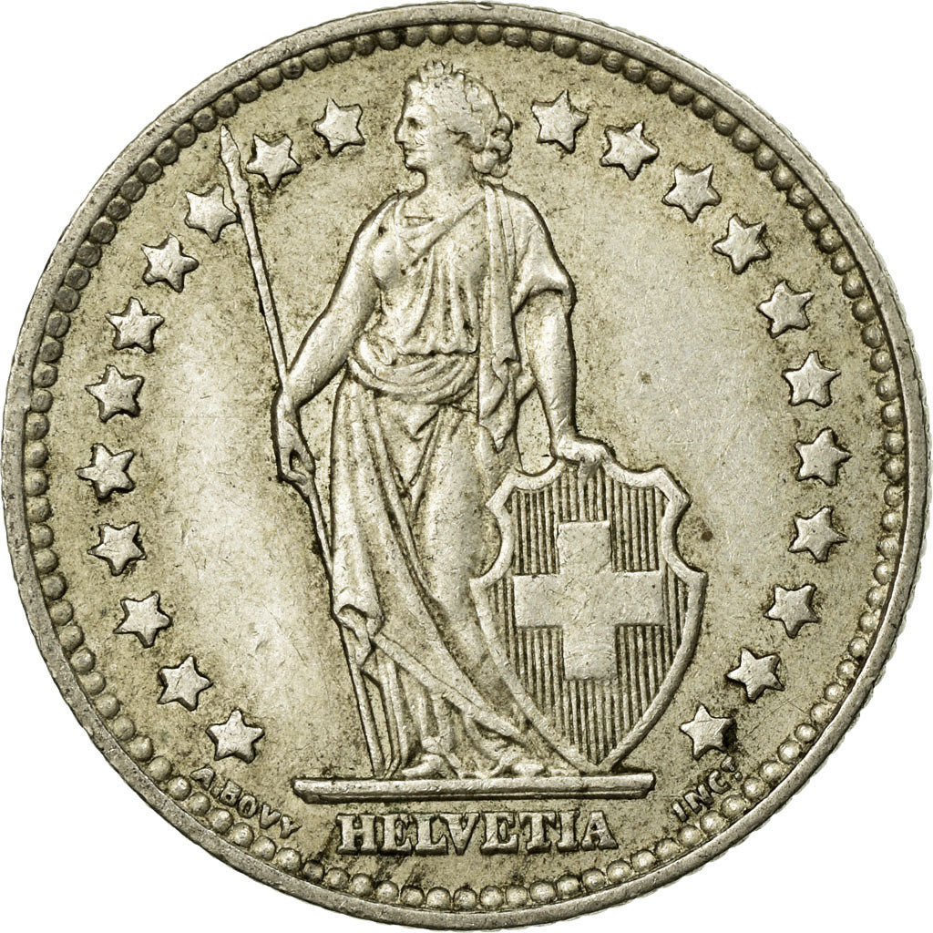 Coin, Switzerland, Franc, 1955, Bern, VF(30-35), Silver, KM:24