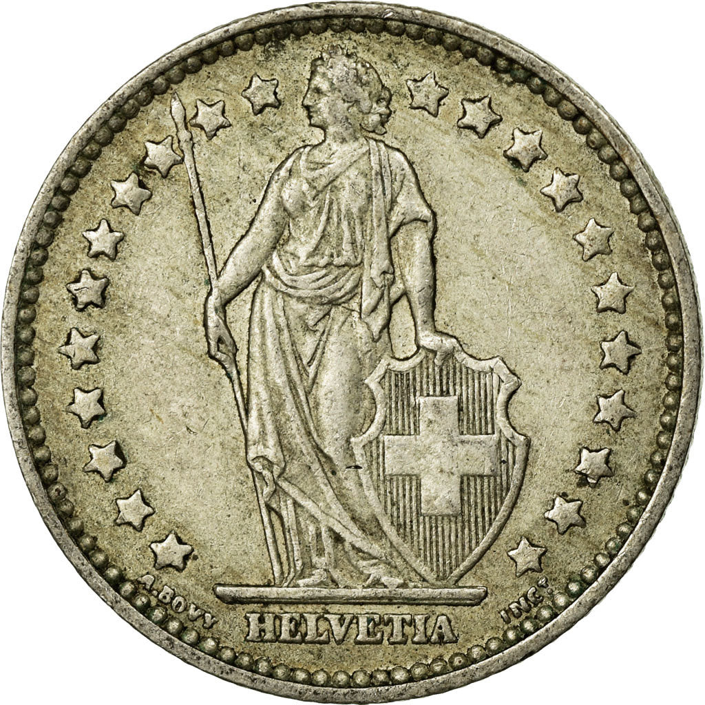 Moeda, Suíça, Franc, 1958, Bern, VF(30-35), Prata, KM:24