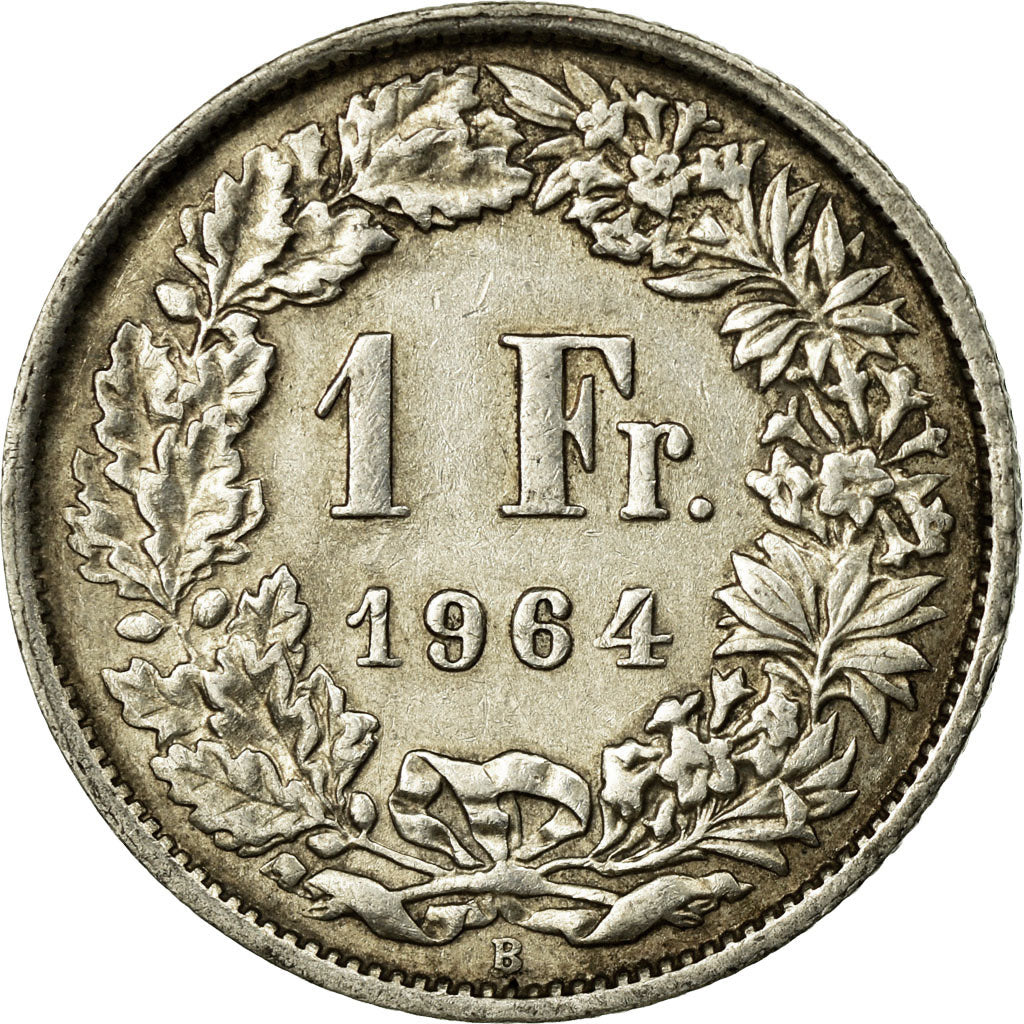 Coin, Switzerland, Franc, 1964, Bern, EF(40-45), Silver, KM:24