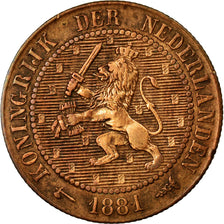 Coin, Netherlands, William III, 2-1/2 Cent, 1881, AU(50-53), Bronze, KM:108.1