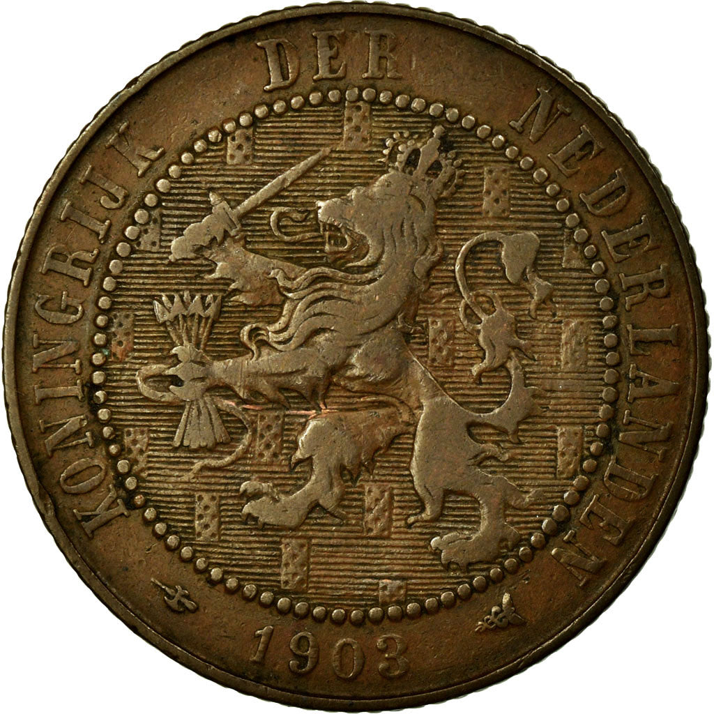 Coin, Netherlands, Wilhelmina I, 2-1/2 Cent, 1903, VF(30-35), Bronze, KM:134