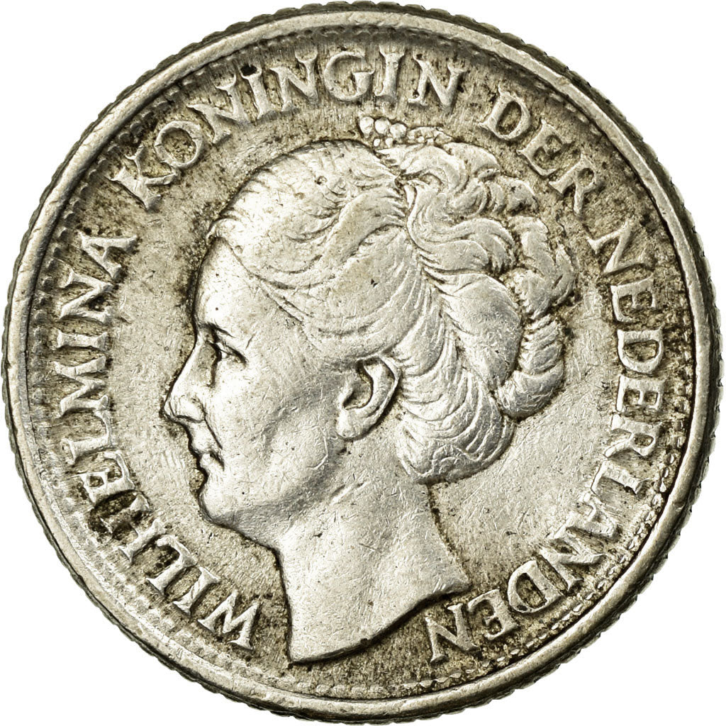 Coin, Netherlands, Wilhelmina I, 25 Cents, 1944, EF(40-45), Silver, KM:164