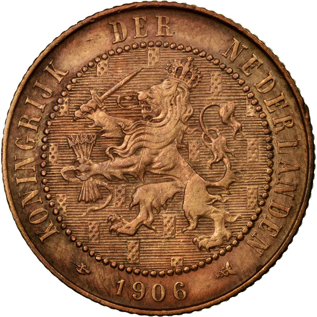 Coin, Netherlands, Wilhelmina I, 2-1/2 Cent, 1906, VF(30-35), Bronze, KM:134
