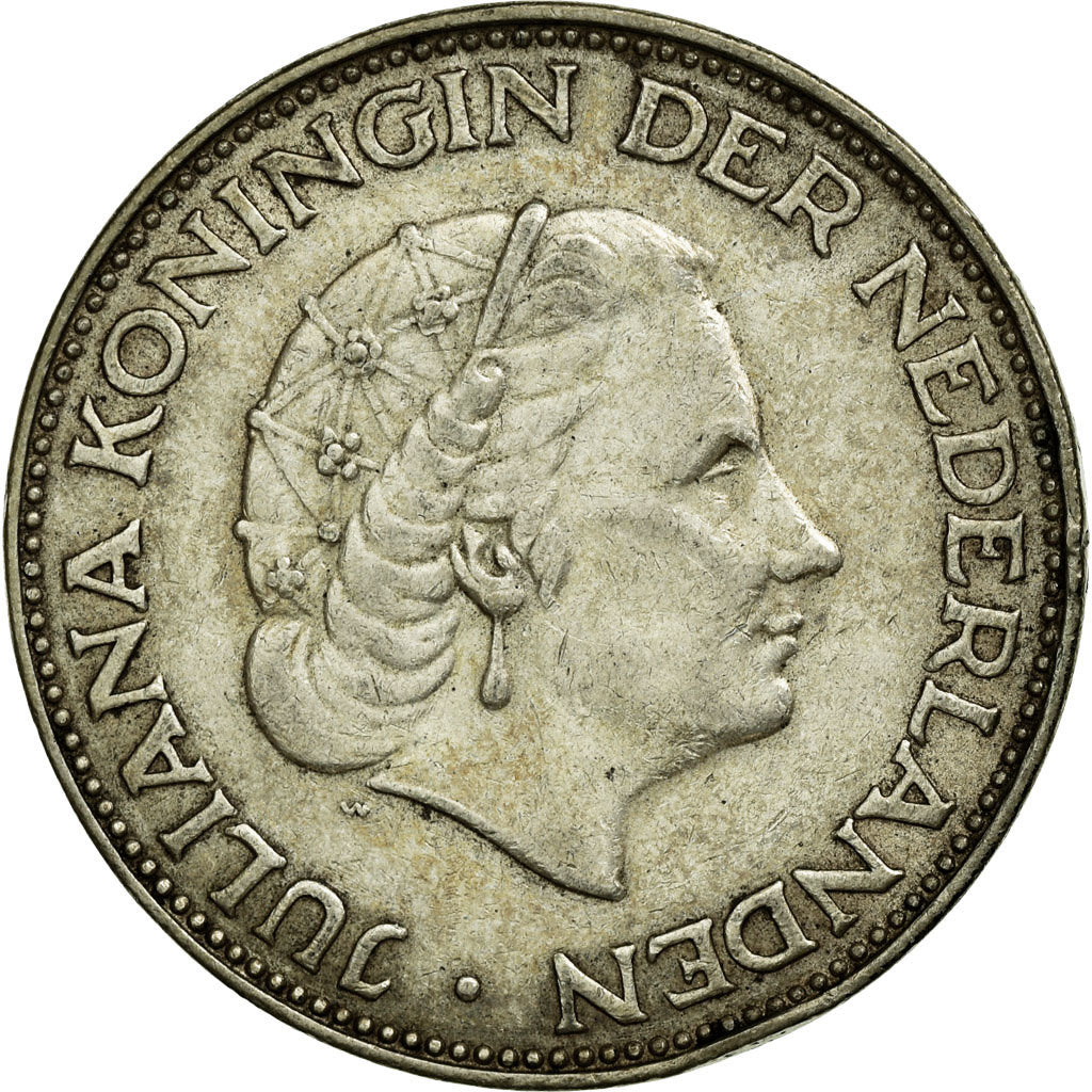 Munten, Nederland, Juliana, 2-1/2 Gulden, 1962, ZF, Zilver, KM:185