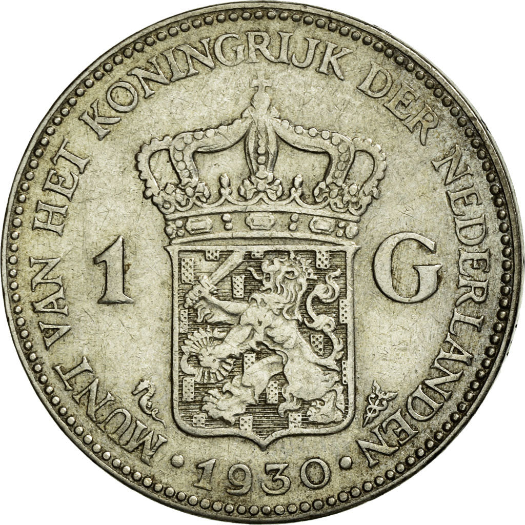 Coin, Netherlands, Wilhelmina I, Gulden, 1930, EF(40-45), Silver, KM:161.1
