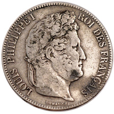 Francia, Louis-Philippe, 5 Francs, 1832, Lille, MB+, Argento, KM:749.13, Gado...