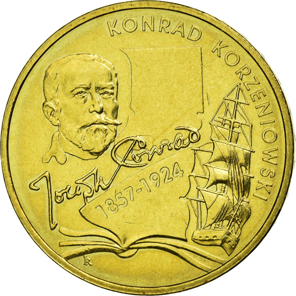 Moneda, Polonia, 100th Anniversary Death of Konrad Korzeniowski, 2 Zlote, 2007