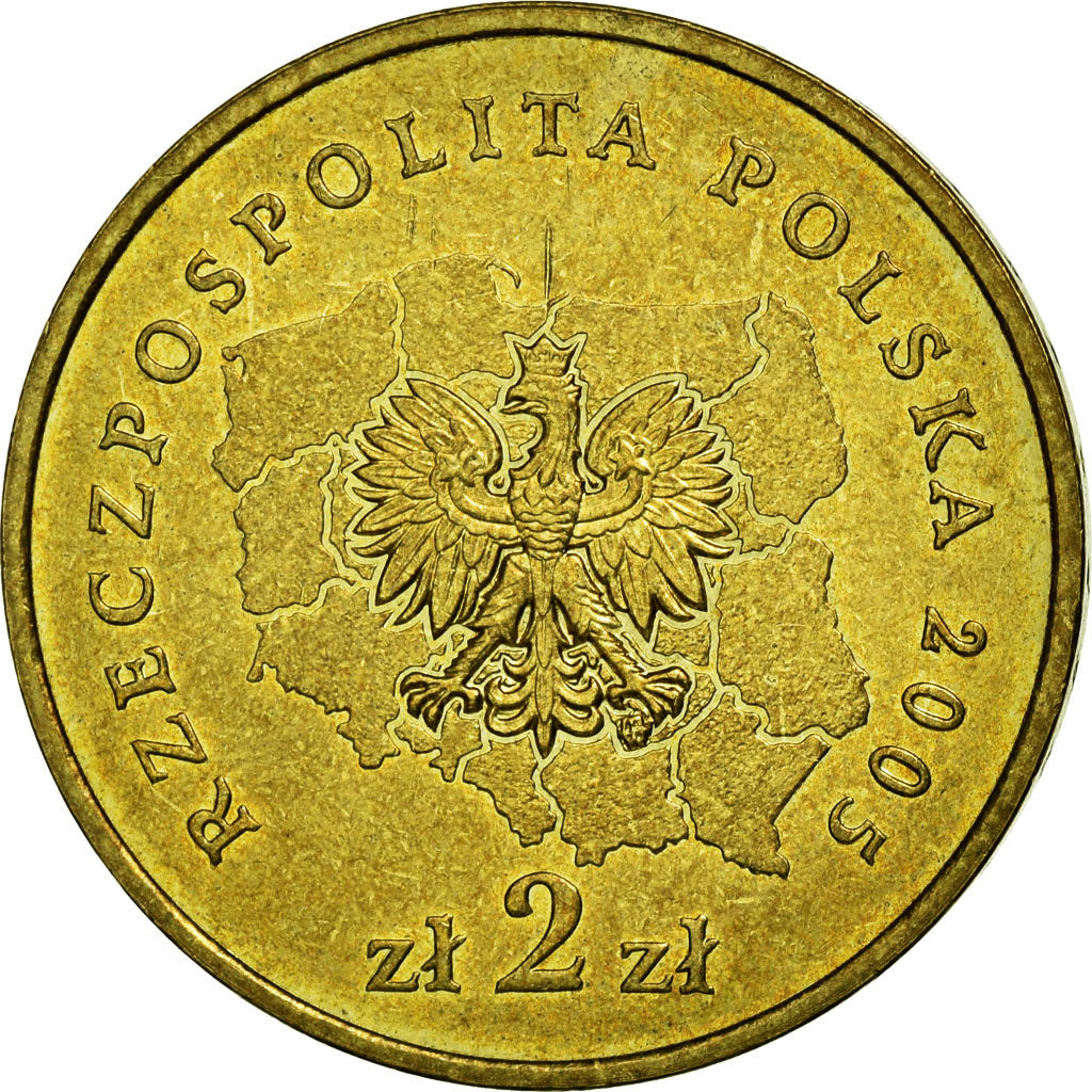 Moneda, Polonia, WOJEW, 2 Zlote, 2005, Warsaw, BC+, Latón, KM:614