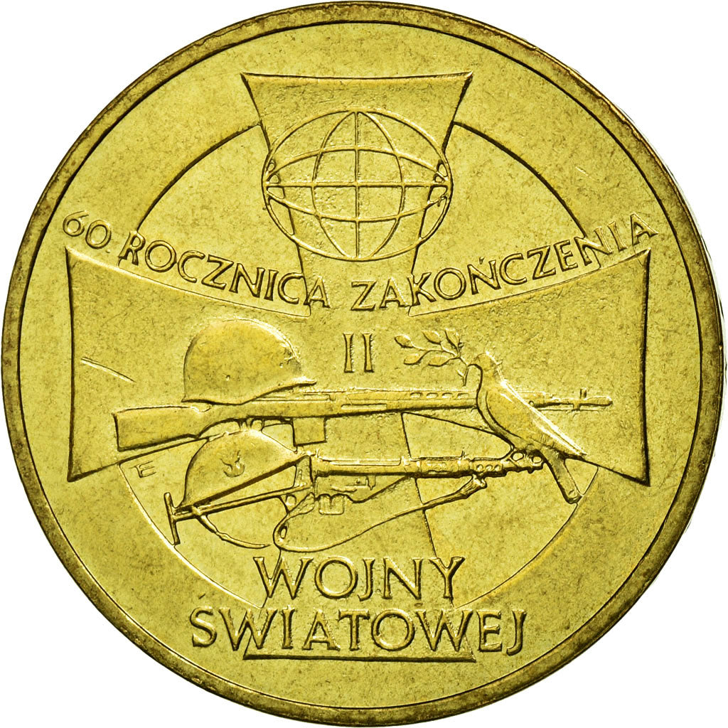 Moeda, Polónia, 60th Anniversary of WWII, 2 Zlote, 2005, Warsaw, VF(30-35)